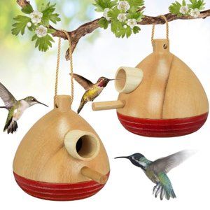 2 pk - Hummingbird Houses - Wooden Birdhouses for Outside